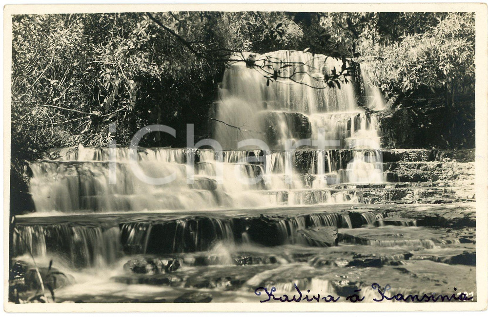 1930 ca CONGO BELGE KANSENIA - Chutes - Photo L. GABRIEL 122 (3) Fotografia originale d'epoca, in formato cartolina postale.FOTOGRAFO: L&eacute;opold Gabriel - Panda - Katanga  GOOD/buono  Formato: 14x9 cm originale e autentica 1