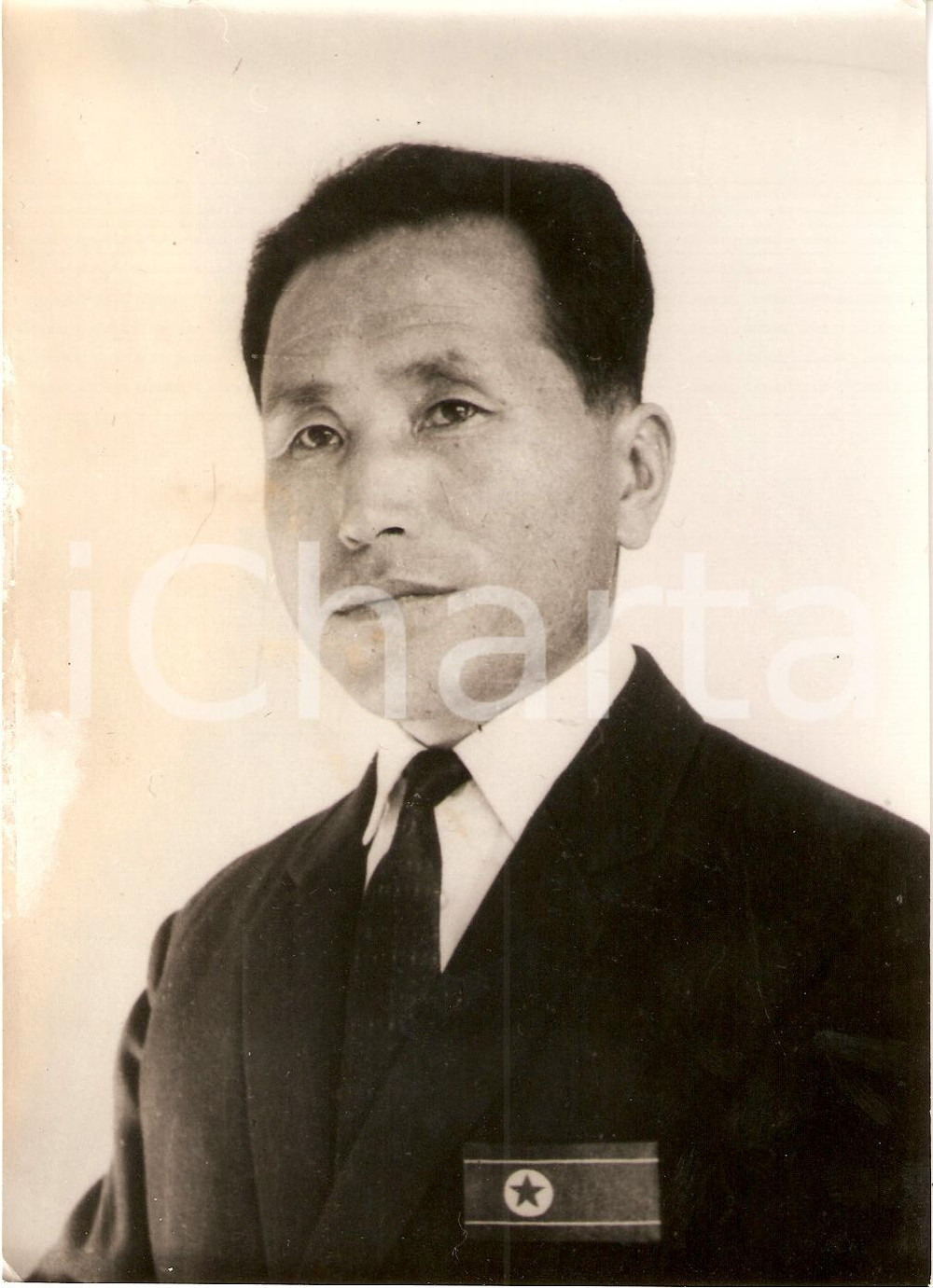 Fotografia d epoca originale 1968 COREA DEL NORD Nazionale calcio Ritratto Choi BYUNG SUB dirigente FOTO 1