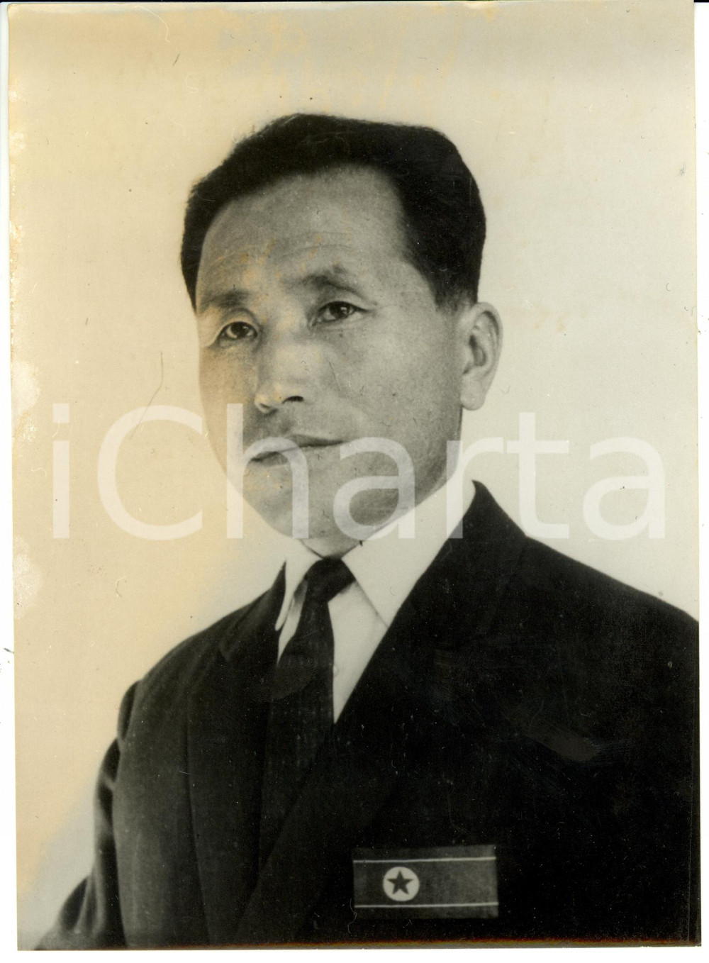 Fotografia d epoca originale 1968 COREA DEL NORD Nazionale calcio Ritratto Choi BYUNG SUB dirigente FOTO 1