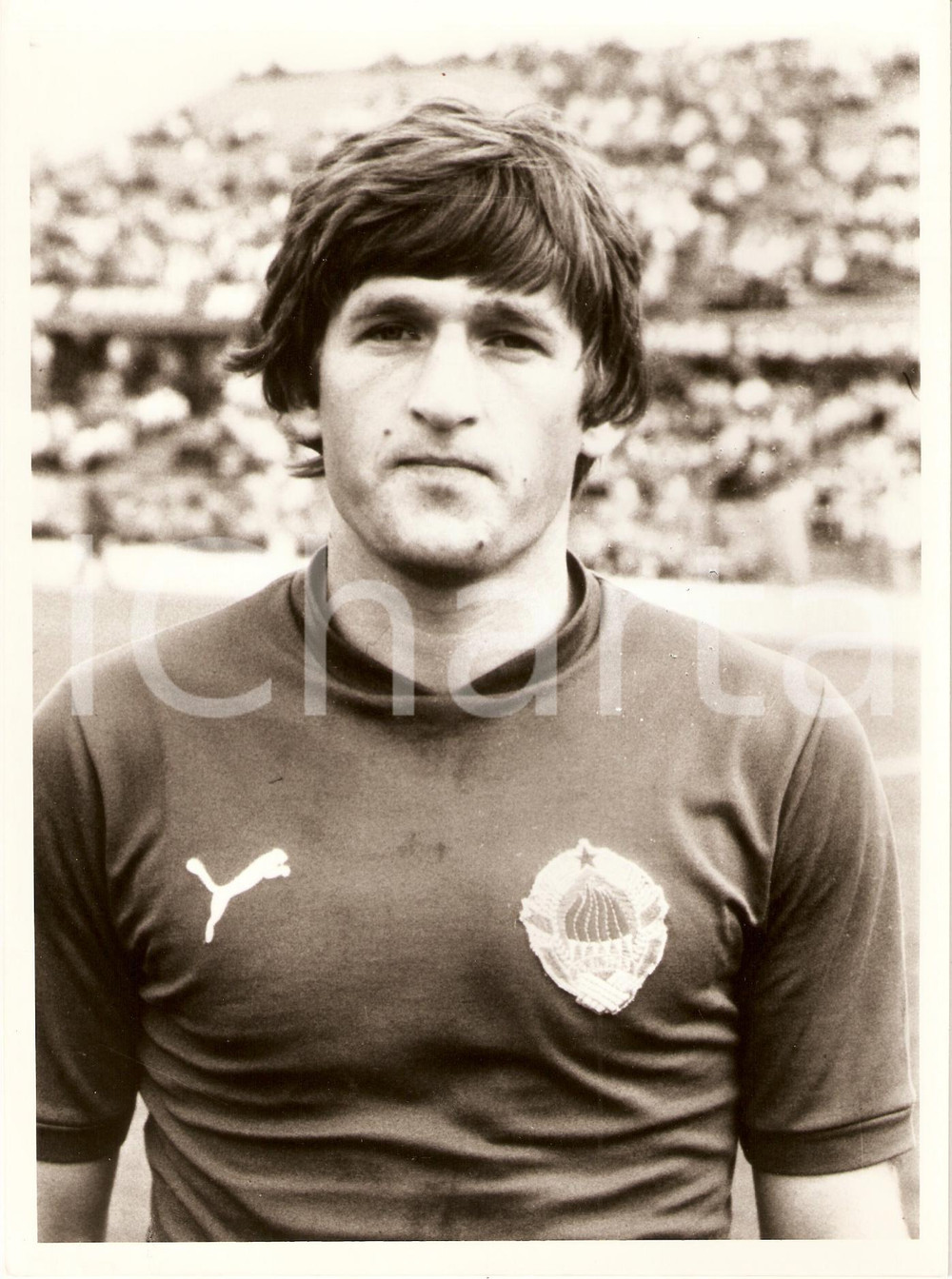 Fotografia d epoca originale 1982 JUGOSLAVIA Calcio MONDIALI Safet SUSIC Ritratto Calciatore Fotografia 1