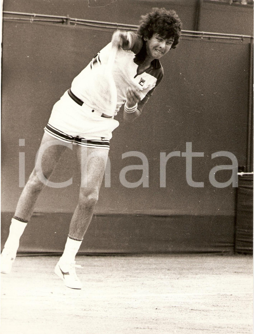 Fotografia d epoca originale 1980 circa TENNIS Jonathan SMITH durante un match Fotografia 1