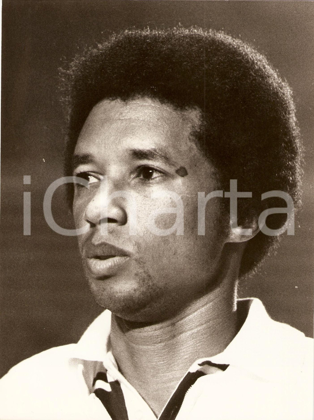 Fotografia d epoca originale 1976 ROMA Tennis COPPA PUMA Arthur ASHE Ritratto Fotografia 1