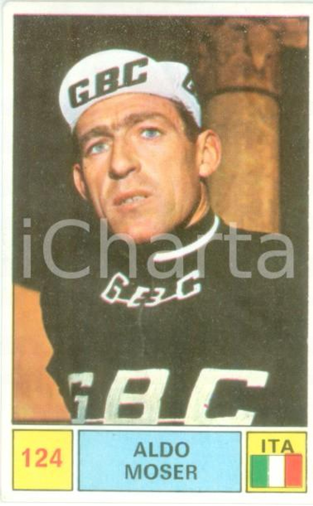 Oggetto da collezione cartaceo PANINI - SPRINT 1971 Figurina Aldo MOSER n. 124 Ciclismo Sponsor GBC 1