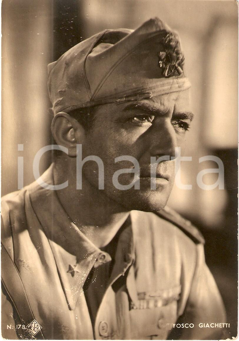 Cartolina originale da collezione 1940 ca CINEMA Fosco GIACHETTI Ritratto in uniforme Fotografia seriale 1