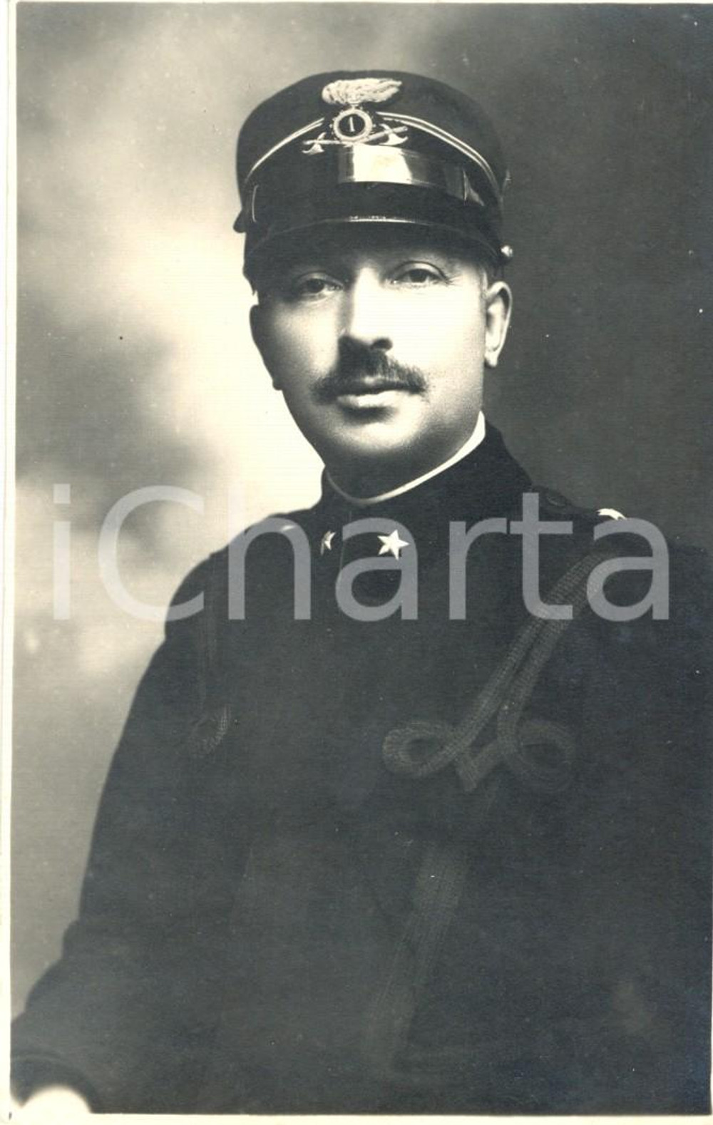 Fotografia d epoca originale 1915 ca WW1 MILANO ? Ufficiale 1° Reggimento GENIO ZAPPATORI Foto MOLENA 1