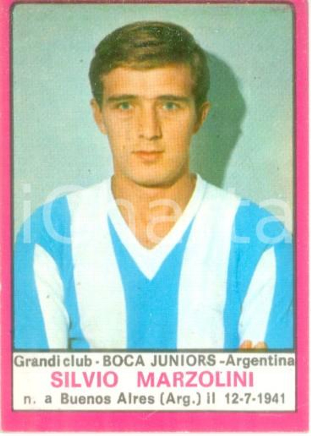 Oggetto da collezione cartaceo PANINI - CALCIATORI 1967 Figurina Silvio MARZOLINI Grandi Club BOCA JUNIORS 1