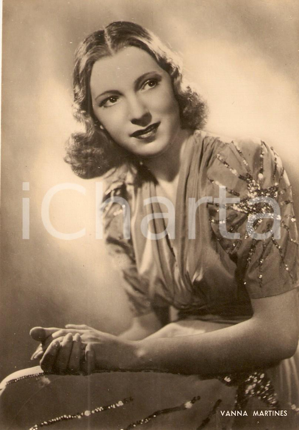 Cartolina originale da collezione 1940 ca CINEMA Attrice Vanna MARTINES Ritratto *Cartolina ASER 1