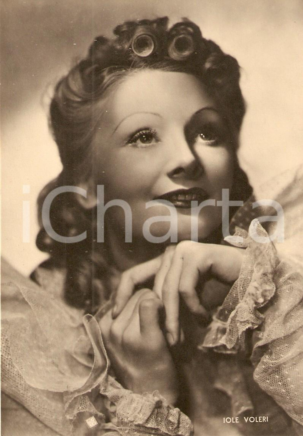 Cartolina originale da collezione 1940 ca CINEMA Attrice Iole VOLERI Ritratto *Fotografia seriale ASER 1
