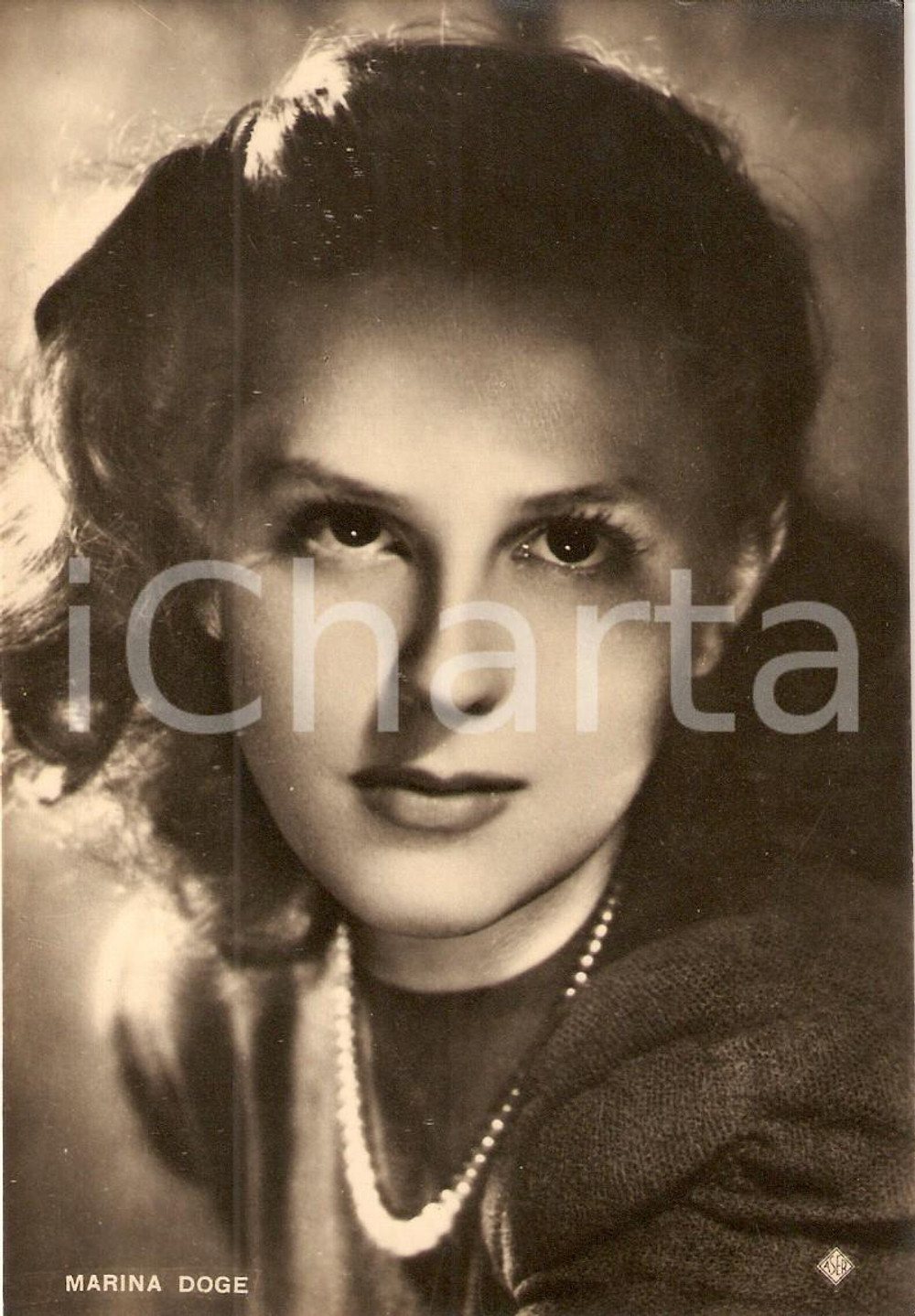 Cartolina originale da collezione 1940 ca CINEMA Attrice Marina DOGE Ritratto *Fotografia seriale ASER 1