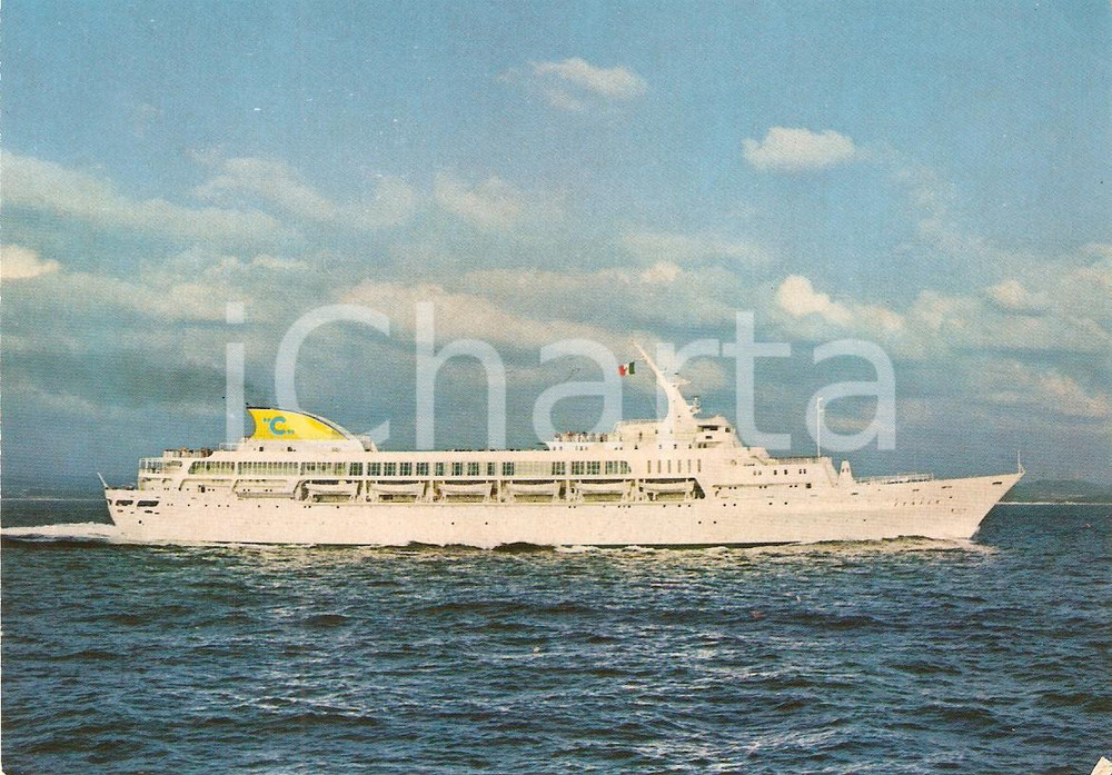 Cartolina originale da collezione 1975 ca COSTA LINE Motonave M/S ITALIA Cartolina FG NV 1