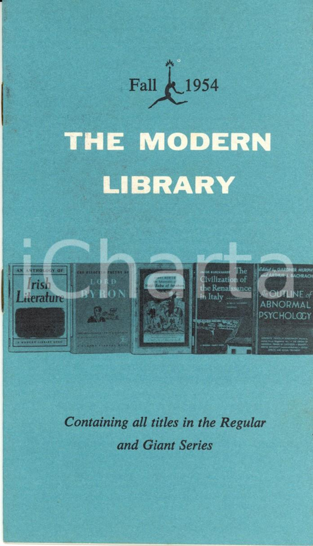 Materiale pubblicitario d’epoca 1954 ITHACA USA The MODERN LIBRARY titles Regular and Giants series Catalogo 1