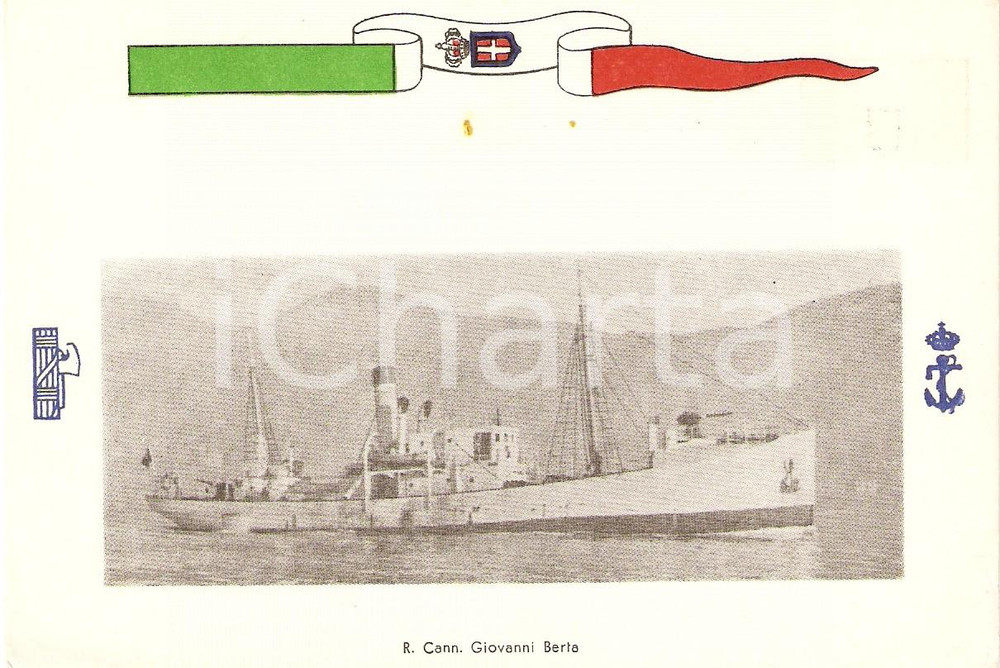 Cartolina originale da collezione 1940 ca MARINA MILITARE Regia cannoniera Giovanni BERTA *Cartolina FG NV 1