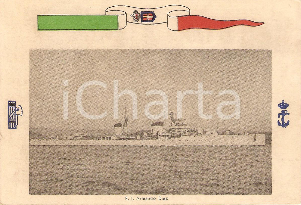 Cartolina originale da collezione 1940 ca MARINA MILITARE Regio incrociatore Armando DIAZ Cartolina FG NV 1