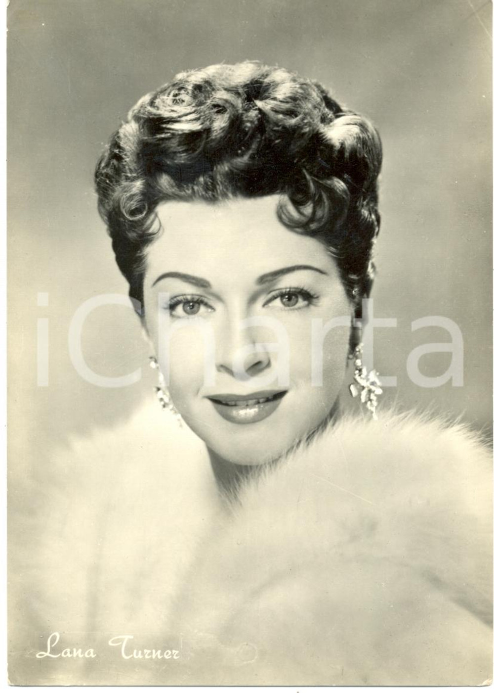 Cartolina originale da collezione 1950 ca CINEMA Lana TURNER Ritratto Attrice Cartolina FG NV 1