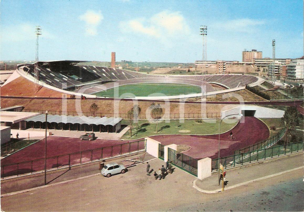 Cartolina originale da collezione 1970 ca ROMA Fiat 600 al velodromo olimpico Cartolina FG NV 1