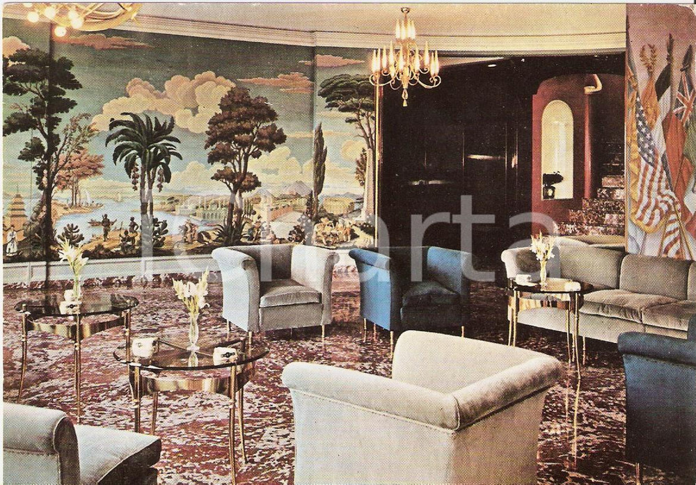 Cartolina originale da collezione 1970 ca MILANO Terrazza MARTINI Particolare del salone Cartolina 2 1