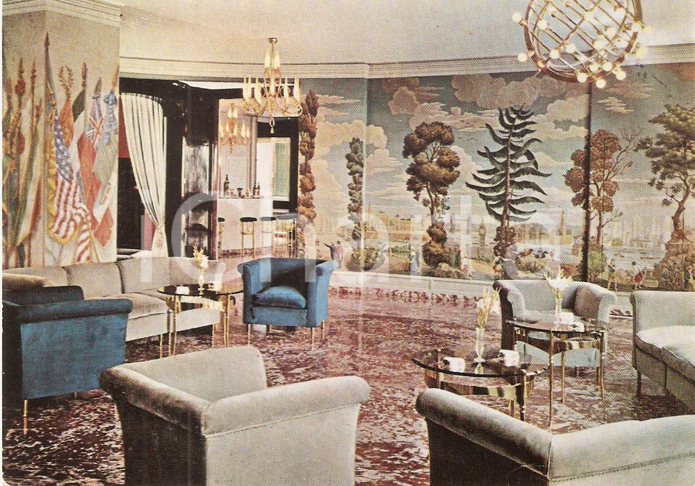 Cartolina originale da collezione 1970 ca MILANO Terrazza MARTINI Particolare del salone Cartolina 4 1