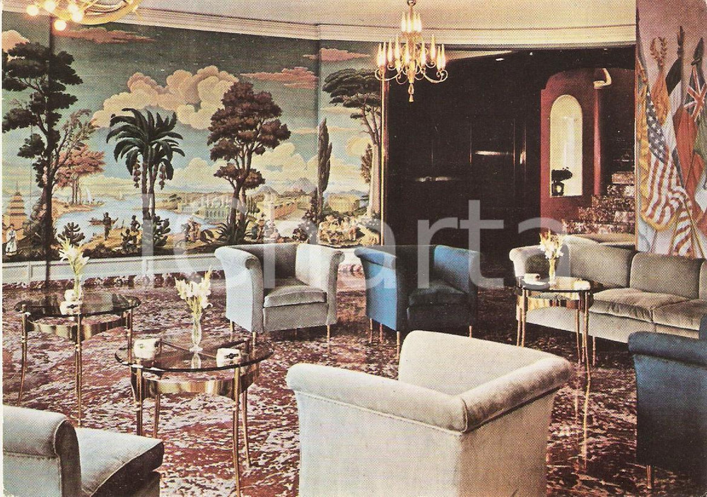 Cartolina originale da collezione 1970 ca MILANO Terrazza MARTINI Particolare del salone Cartolina 5 1