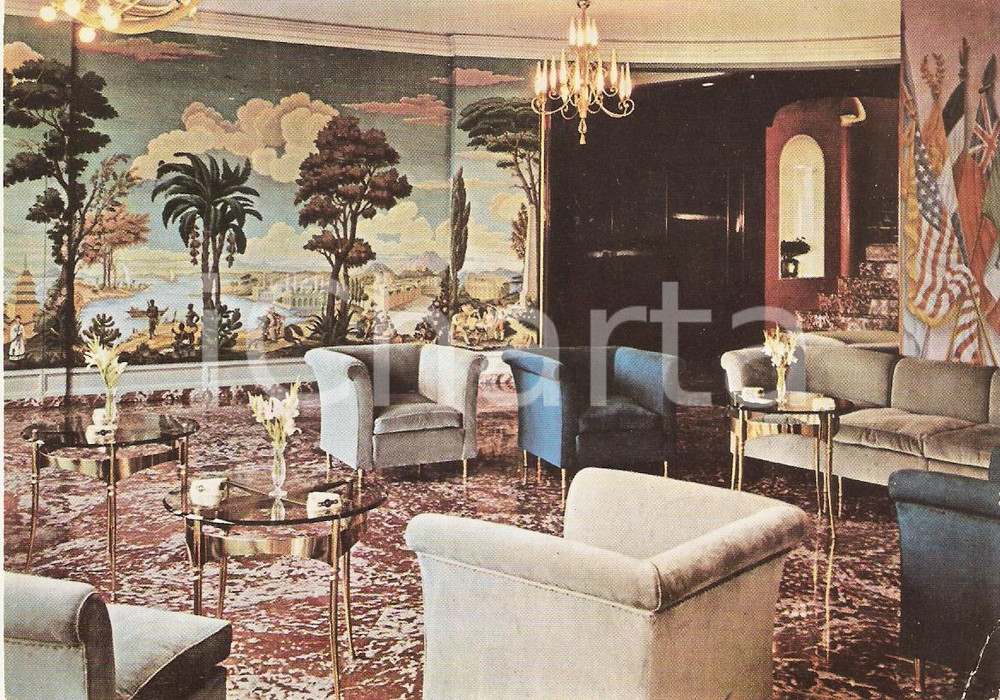 Cartolina originale da collezione 1970 ca MILANO Terrazza MARTINI Particolare del salone Cartolina FG NV 1