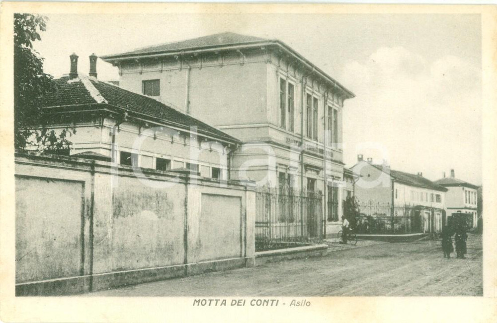 Cartolina originale da collezione 1930 circa MOTTA DEI CONTI (VC) L'asilo infantile FP NV 1