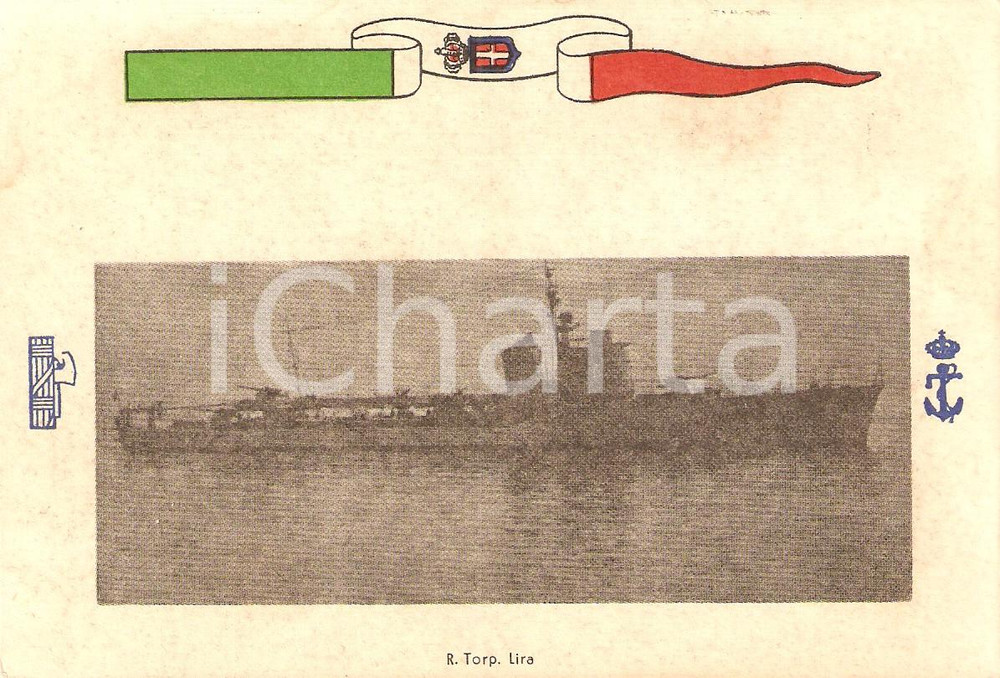 Cartolina originale da collezione 1940 ca MARINA MILITARE Regio torpediniere LIRA Cartolina FG NV 1