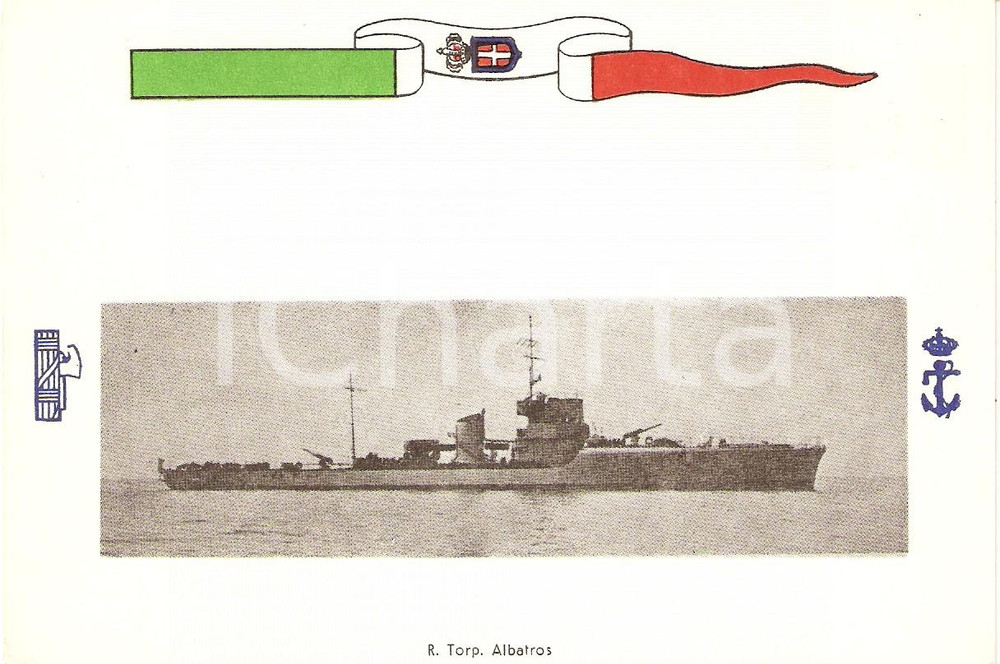 Cartolina originale da collezione 1940 ca MARINA MILITARE Regio torpediniere ALBATROS Cartolina FG NV 1