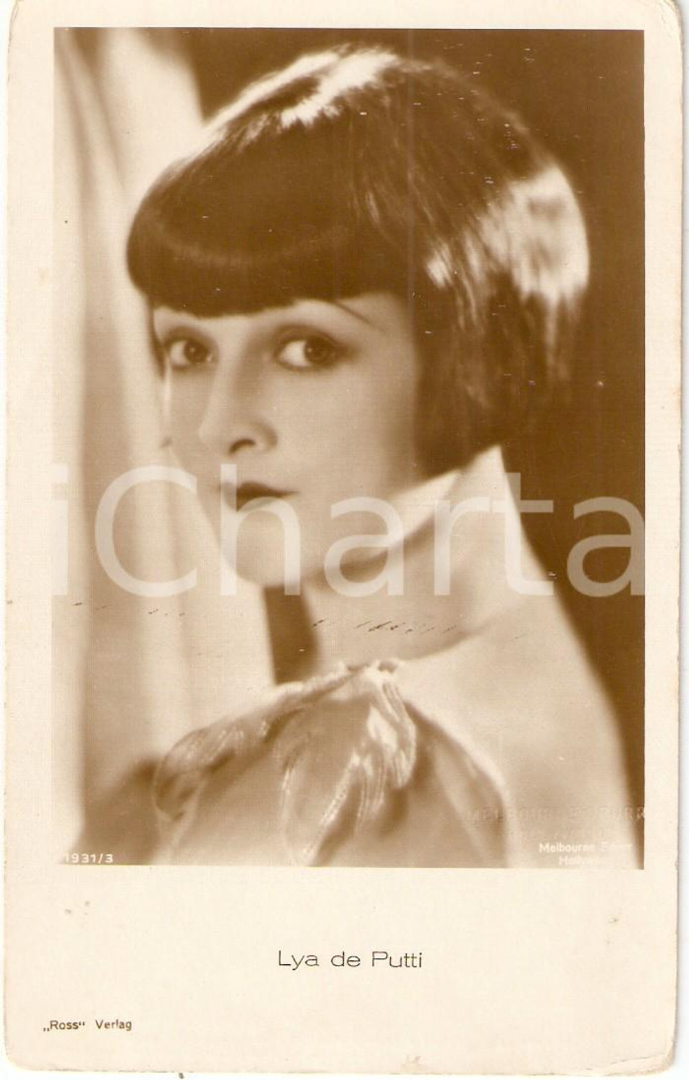 Cartolina originale da collezione 1931 CINEMA Ritratto Lya DE PUTTI Attrice Cartolina FP NV 1