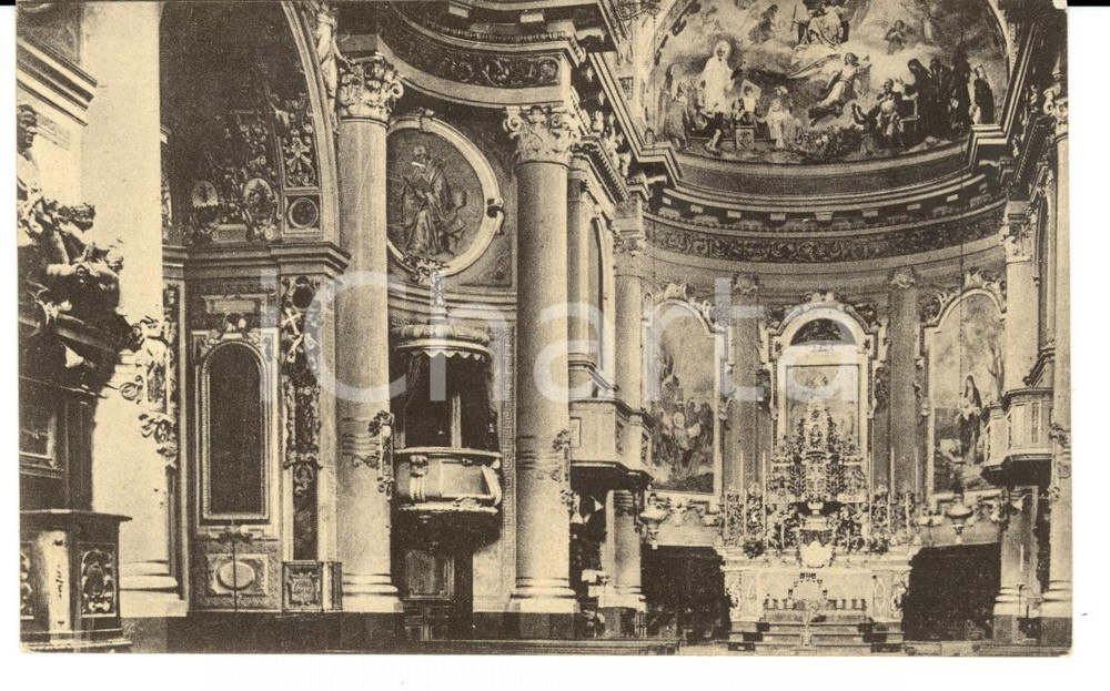 Cartolina originale da collezione 1930 ca GAVERINA TERME BG Interno parrocchia Cartolina FP NV 1
