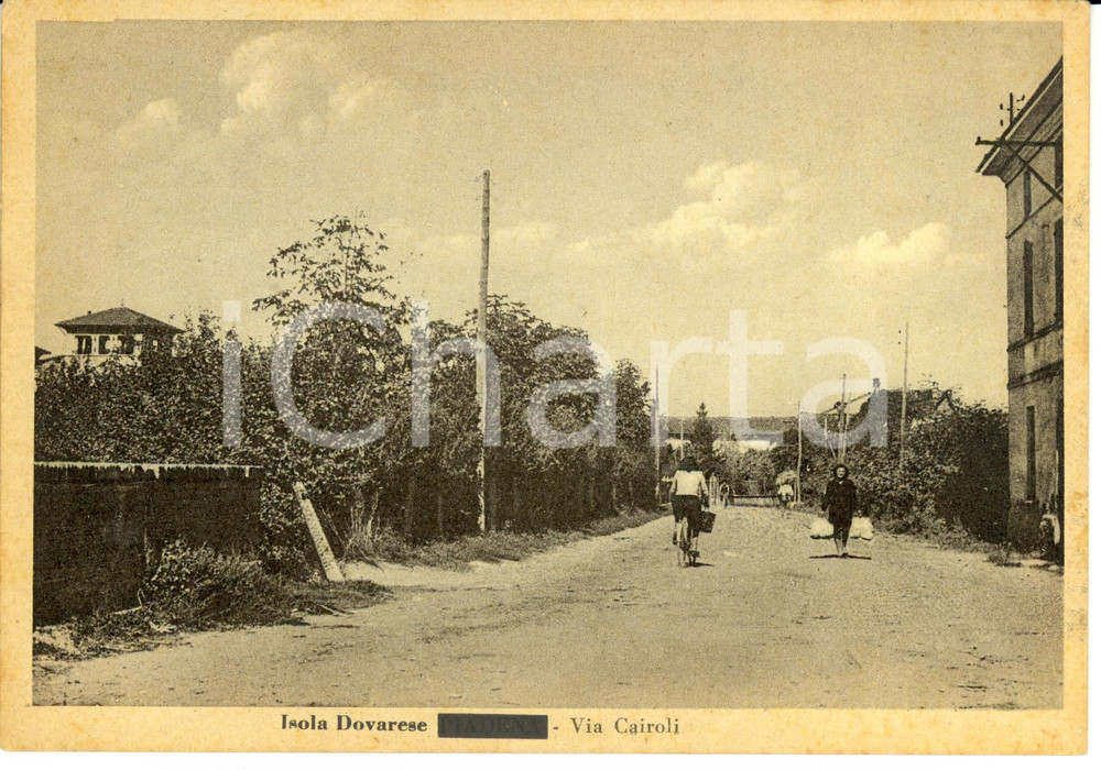 Cartolina originale da collezione 1950 ca ISOLA DOVARESE CR Via Cairoli Cartolina postale FG NV 1
