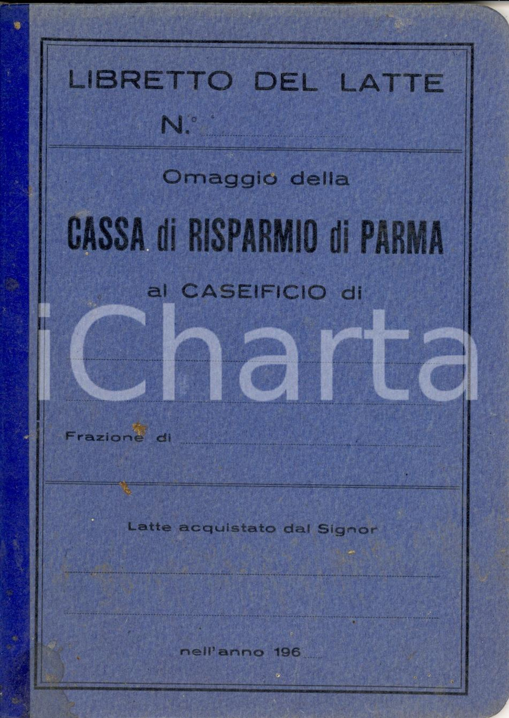 Oggetto da collezione cartaceo 1960 circa PARMA Cassa di Risparmio *Libretto del latte 1