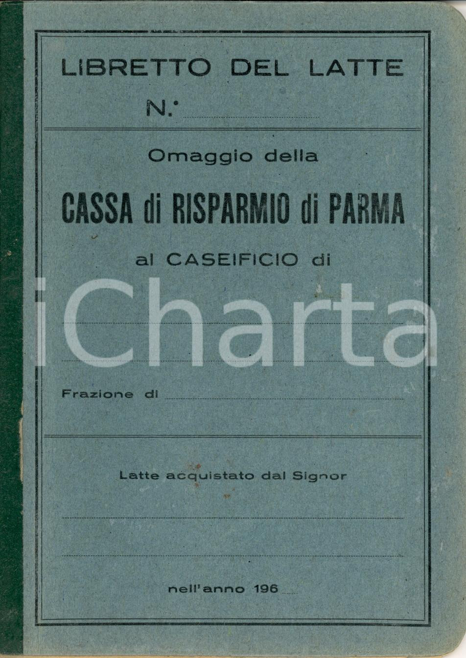 Oggetto da collezione cartaceo 1960 circa PARMA Cassa di Risparmio *Libretto del latte 1