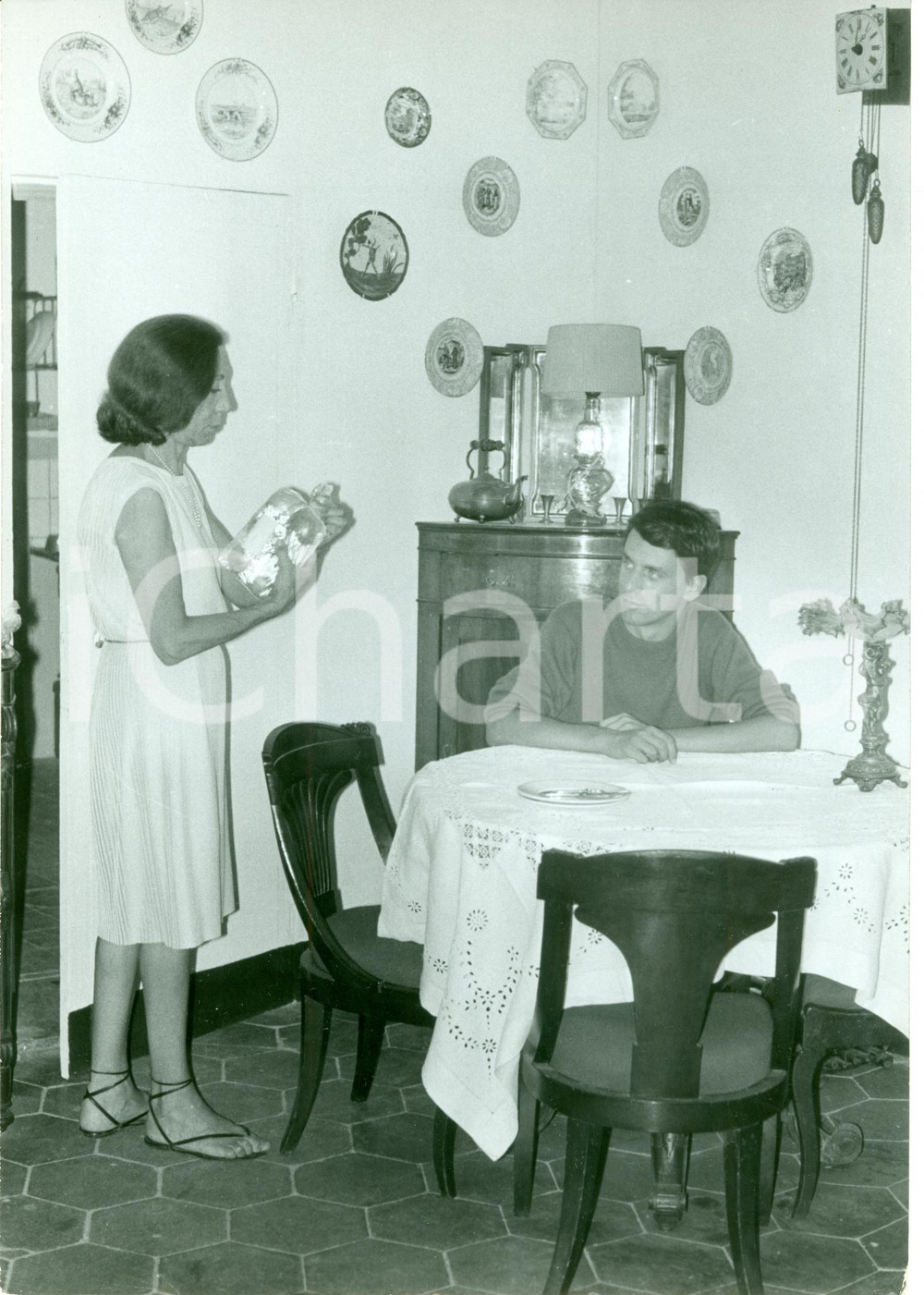 Fotografia d epoca originale 1965 ca ROMA Maria CUMANI QUASIMODO con figlio Alessandro FOTOGRAFIA 1