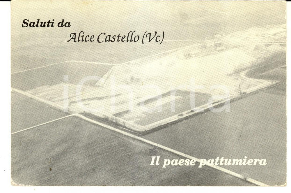 Cartolina originale da collezione 1985ca ALICE CASTELLO VC Il paese pattumiera Cartolina Partito MSI 1