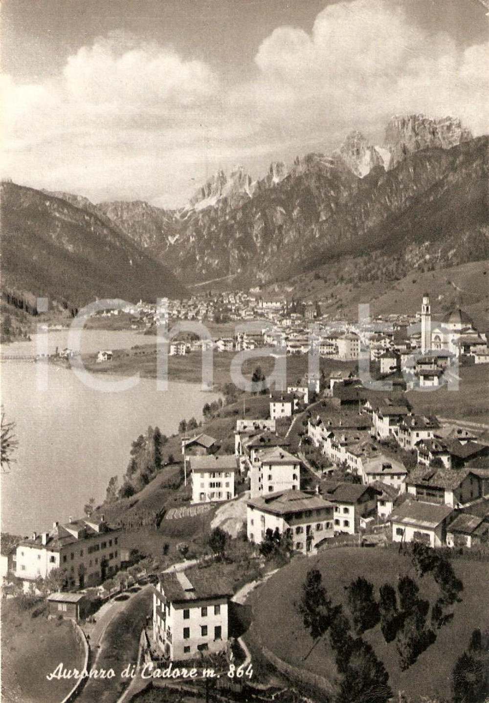 Cartolina originale da collezione 1960 AURONZO DI CADORE BL Panorama del paese  Cartolina FG VG 1