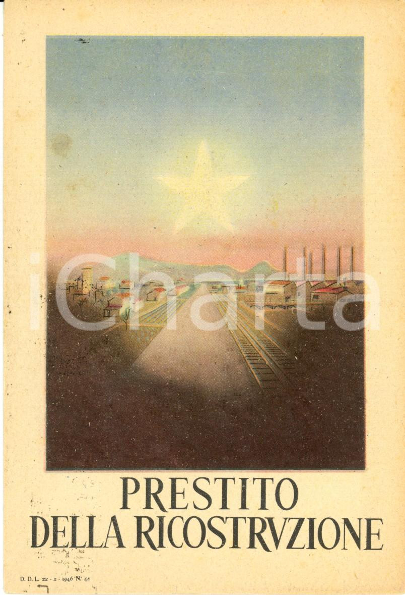 Cartolina originale da collezione 1946 PRESTITO DELLA RICOSTRUZIONE Cartolina postale pubblicitaria FG VG 1