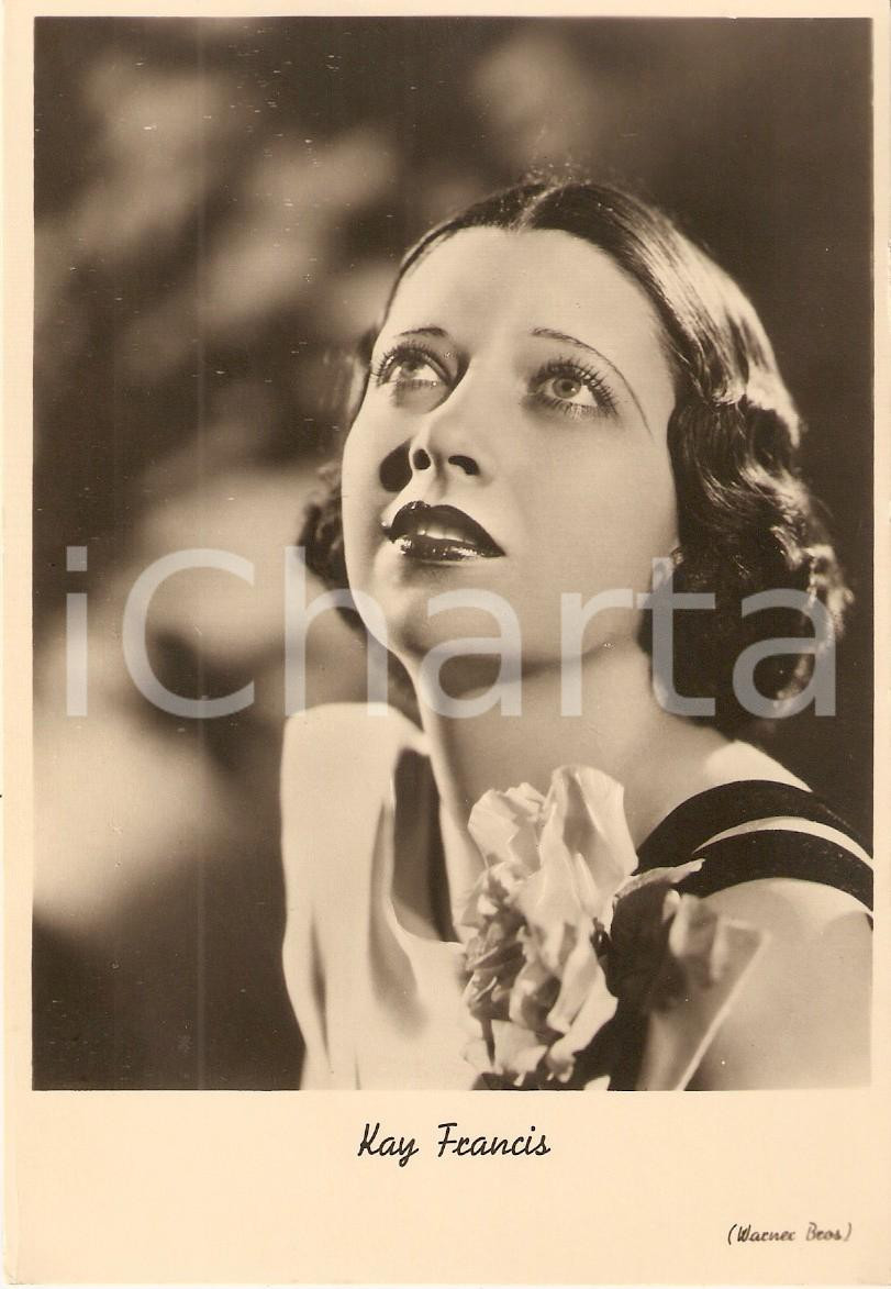 Cartolina originale da collezione 1935 ca CINEMA Actress Kay FRANCIS Portrait with flower Cartolina FG NV 1