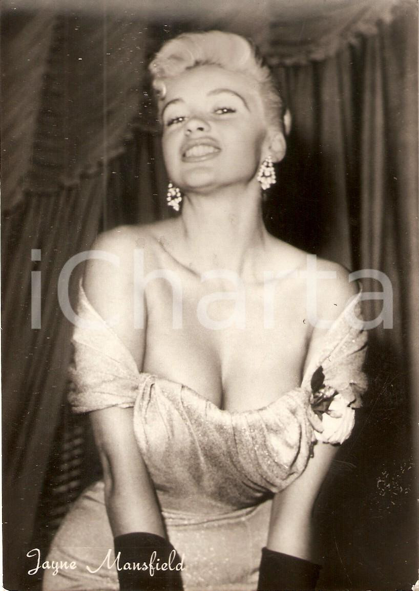 Cartolina originale da collezione 1960 ca CINEMA Actress Jayne MANSFIELD Portrait with earrings Cartolina FG NV 1