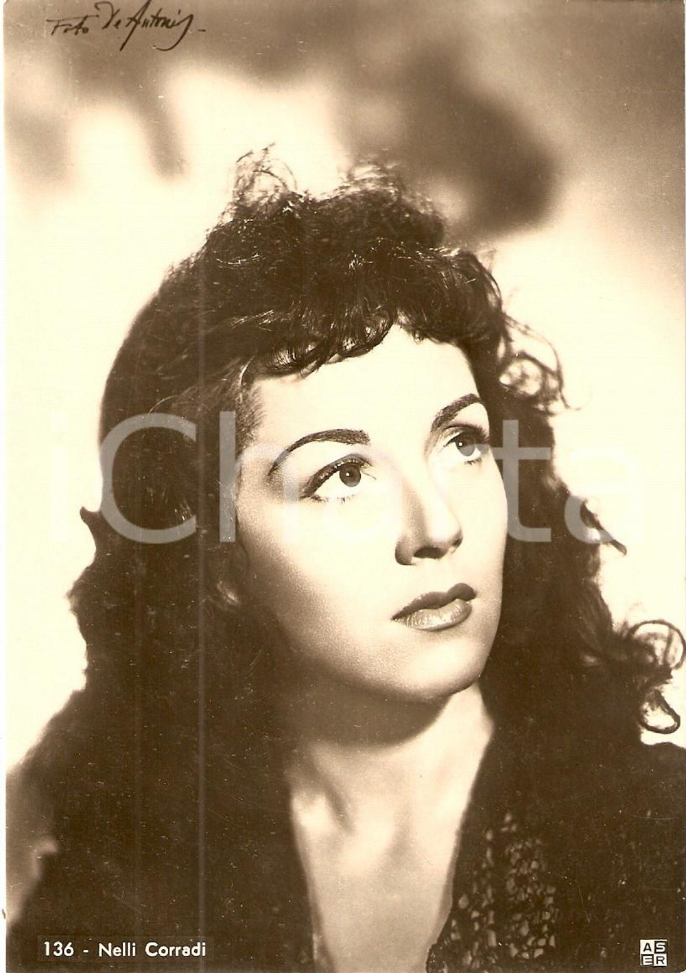Cartolina originale da collezione 1940 ca CINEMA Attrice Nelli CORRADI Ritratto *Fotografia seriale ASER 1