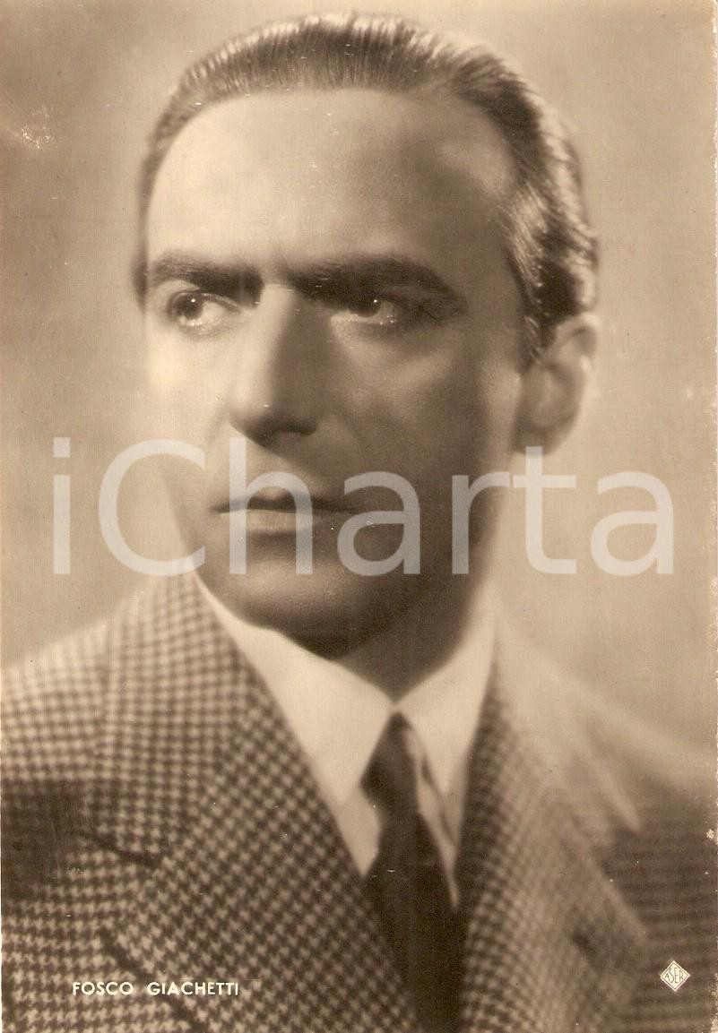 Cartolina originale da collezione 1945 ca CINEMA Attore Fosco GIACHETTI Ritratto Fotografia seriale ASER 1