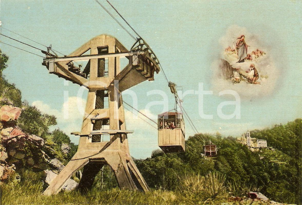 Cartolina originale da collezione 1960 ca RAPALLO Funivia per Santuario Nostra Signora MONTALLEGRO Cartolina 2 1