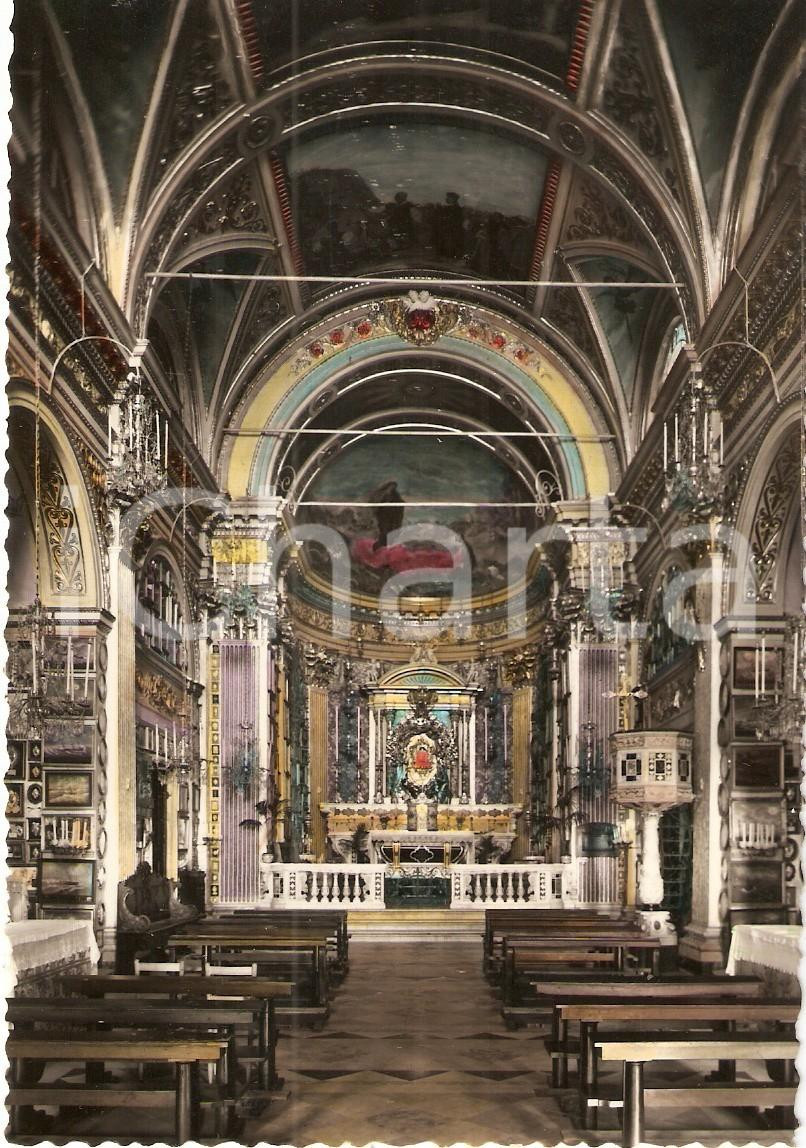 Cartolina originale da collezione 1960 ca RAPALLO Santuario Nostra Signora MONTALLEGRO Interno Cartolina 1