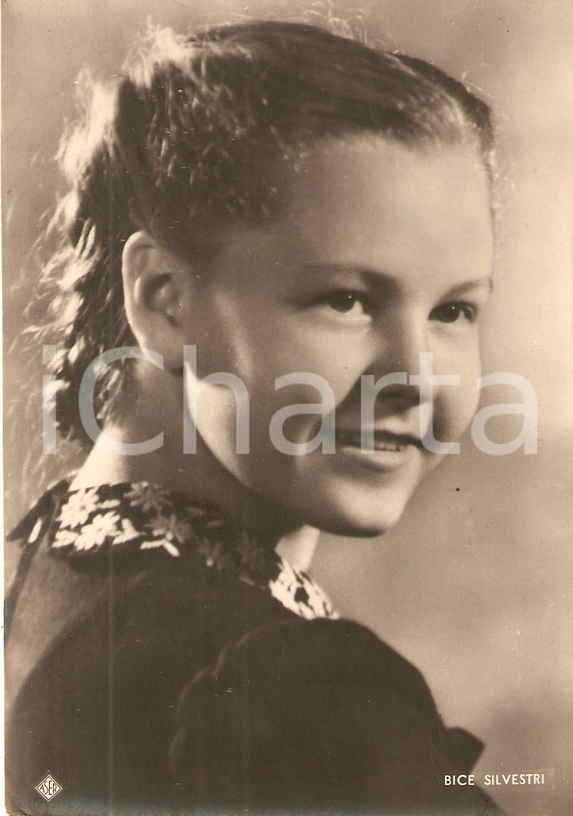 Cartolina originale da collezione 1940 ca CINEMA Attrice Bice SILVESTRI Ritratto Fotografia seriale ASER 1