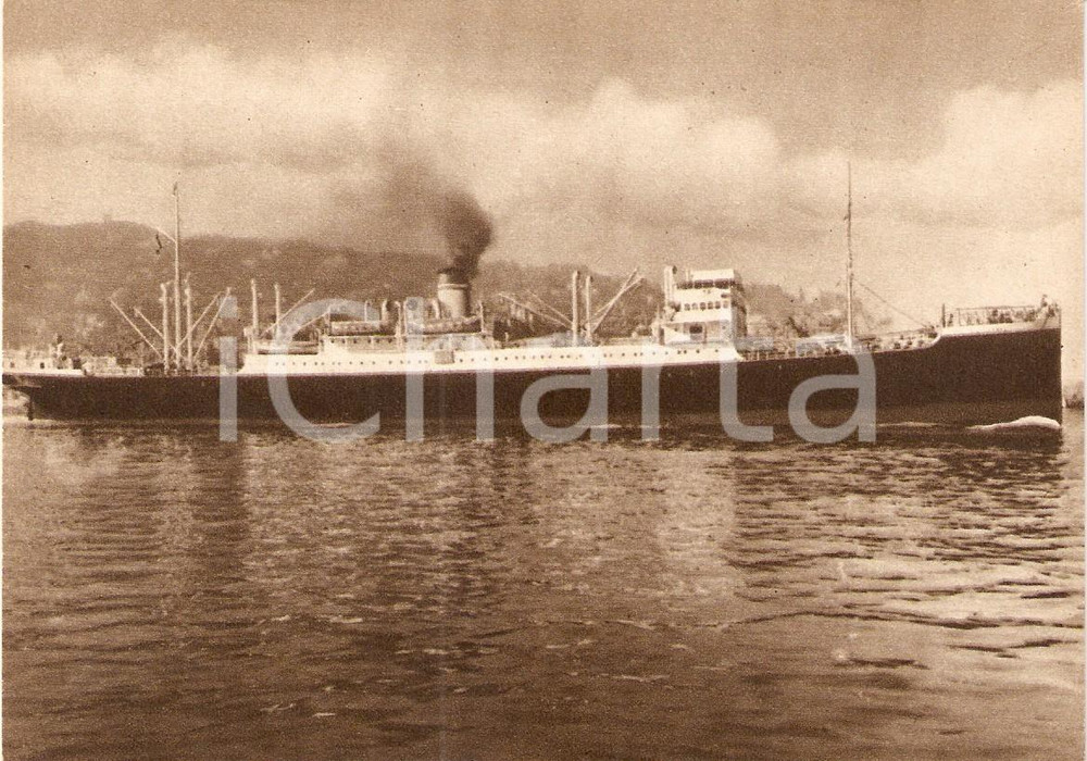 Cartolina originale da collezione 1955 ca MARINA MERCANTILE Motonave LEME Società Navigazione ITALIA *Cartolina 8 1