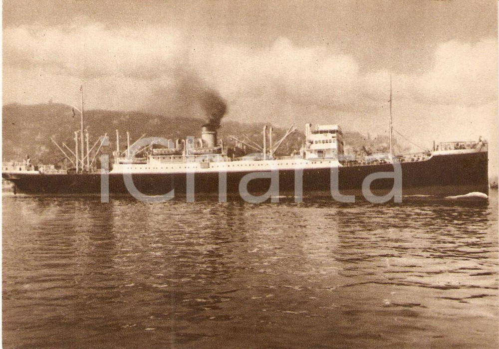 Cartolina originale da collezione 1955 ca MARINA MERCANTILE Motonave LEME Società Navigazione ITALIA Cartolina 10 1
