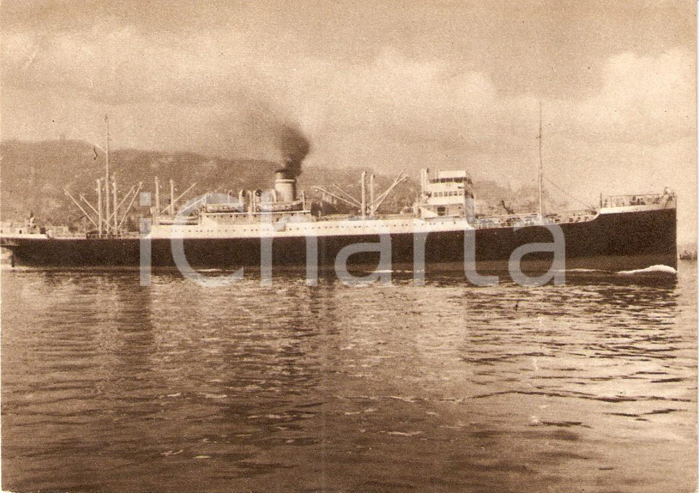 Cartolina originale da collezione 1955 ca MARINA MERCANTILE Motonave LEME Società Navigazione ITALIA *Cartolina 2 1