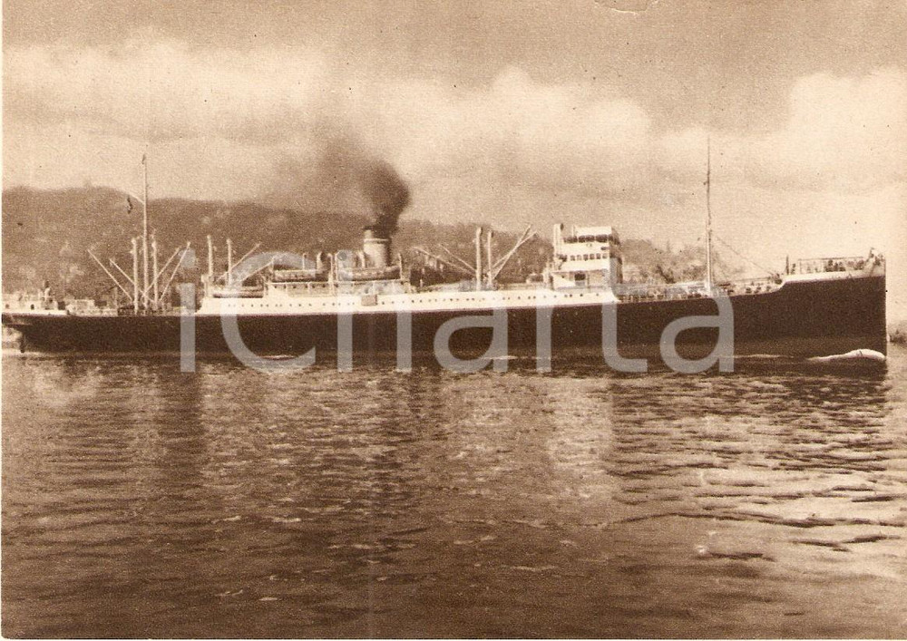 Cartolina originale da collezione 1955 ca MARINA MERCANTILE Motonave LEME Società Navigazione ITALIA *Cartolina 6 1