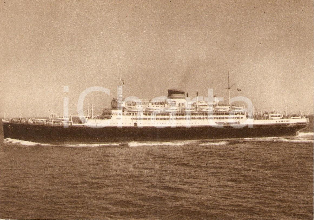 Cartolina originale da collezione 1955 MARINA MERCANTILE Motonave SATURNIA Società Navigazione ITALIA Cartolina 1