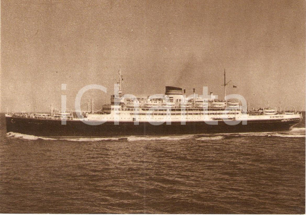Cartolina originale da collezione 1955 MARINA MERCANTILE Motonave SATURNIA Società Navigazione ITALIA Cartolina 5 1