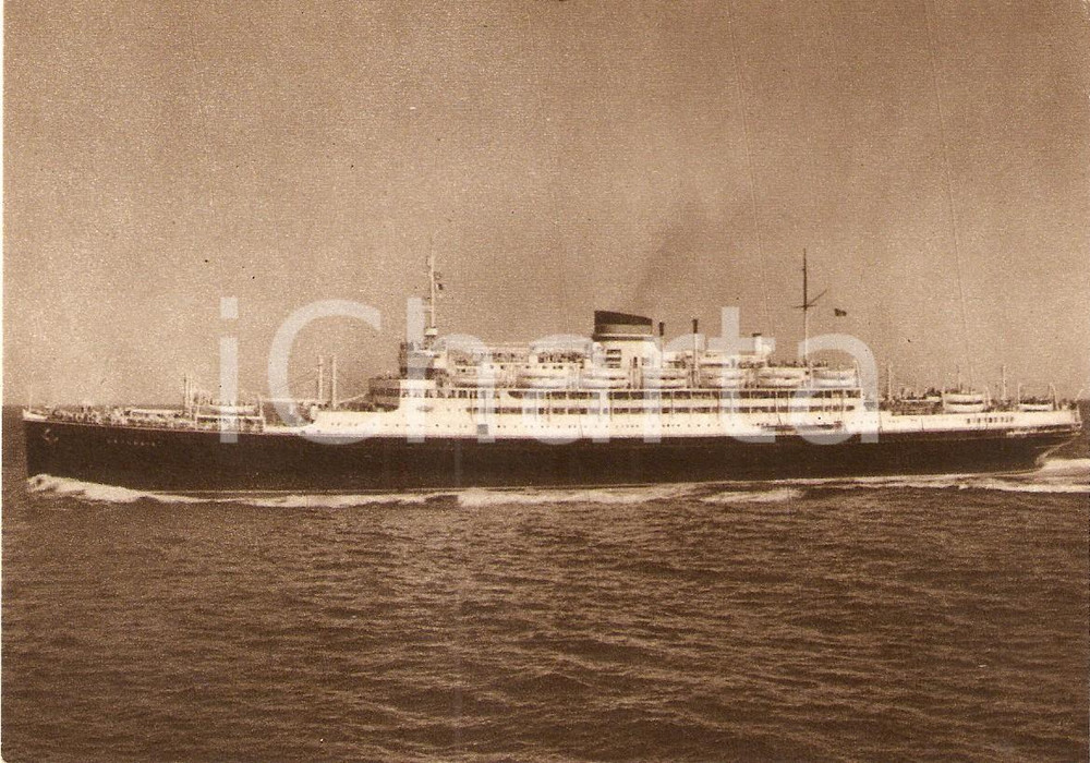 Cartolina originale da collezione 1955 MARINA MERCANTILE Motonave SATURNIA Società Navigazione ITALIA Cartolina 6 1