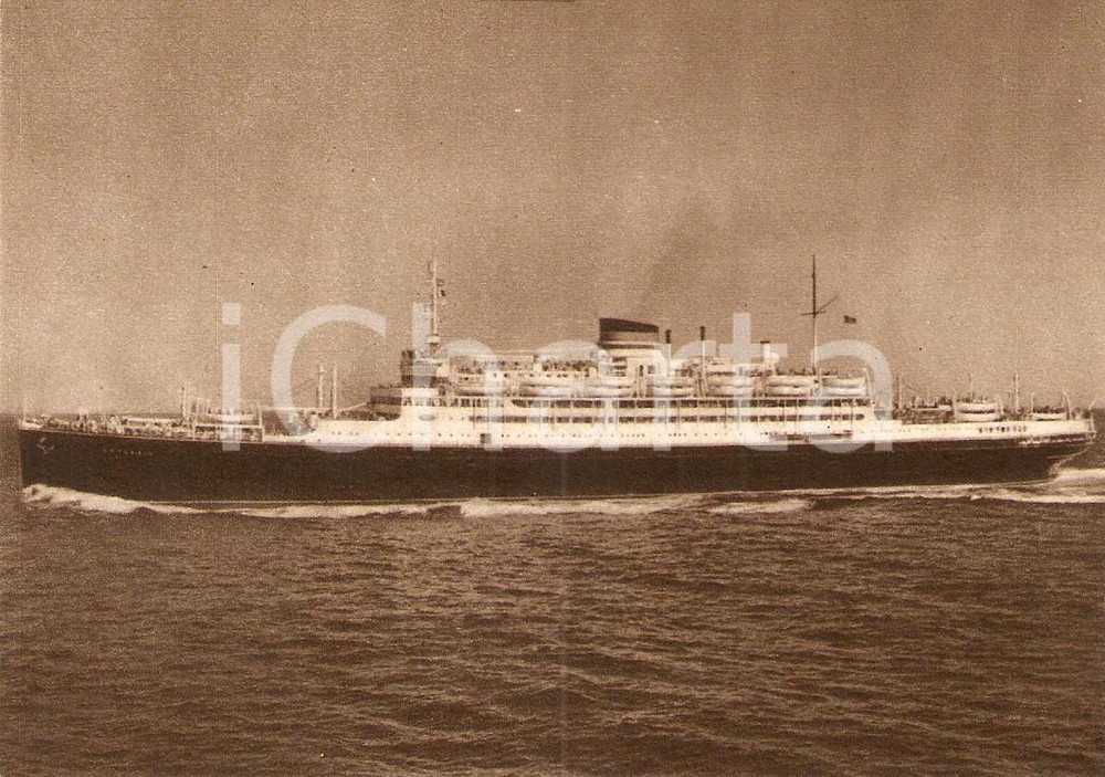 Cartolina originale da collezione 1955 MARINA MERCANTILE Motonave SATURNIA Società Navigazione ITALIA Cartolina 1 1